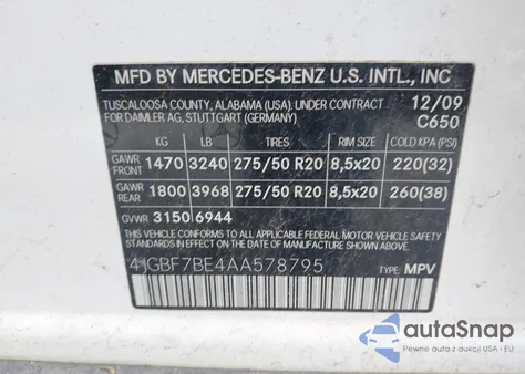 2010 Mercedes-Benz Gl 450 4Matic z USA, uszkodzony, nr VIN 4JGBF7BE4AA578795